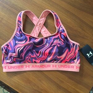 New Under Armour UA Crossback Mid Print-PNK